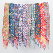 Vintage Style Boho Neck Scarf, Ethnic Hand Block Printed Bandana, Soft Cotton Bandana, Sustainable Bandana For Men & Women - 10pcs